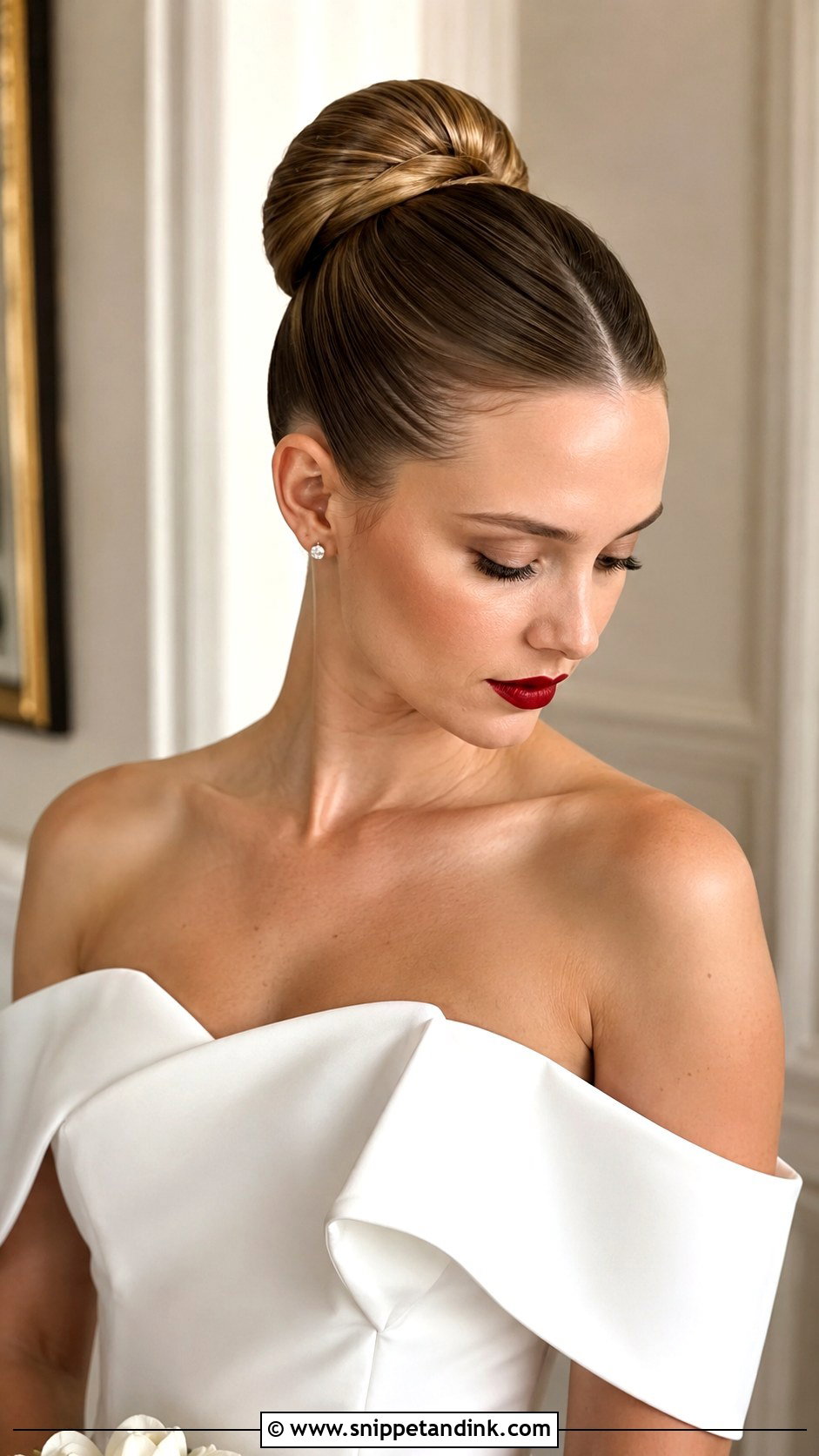 Sleek Ballerina Bun for Wedding - Snippet and Ink - 20 Hair Idea for Wedding Ideas