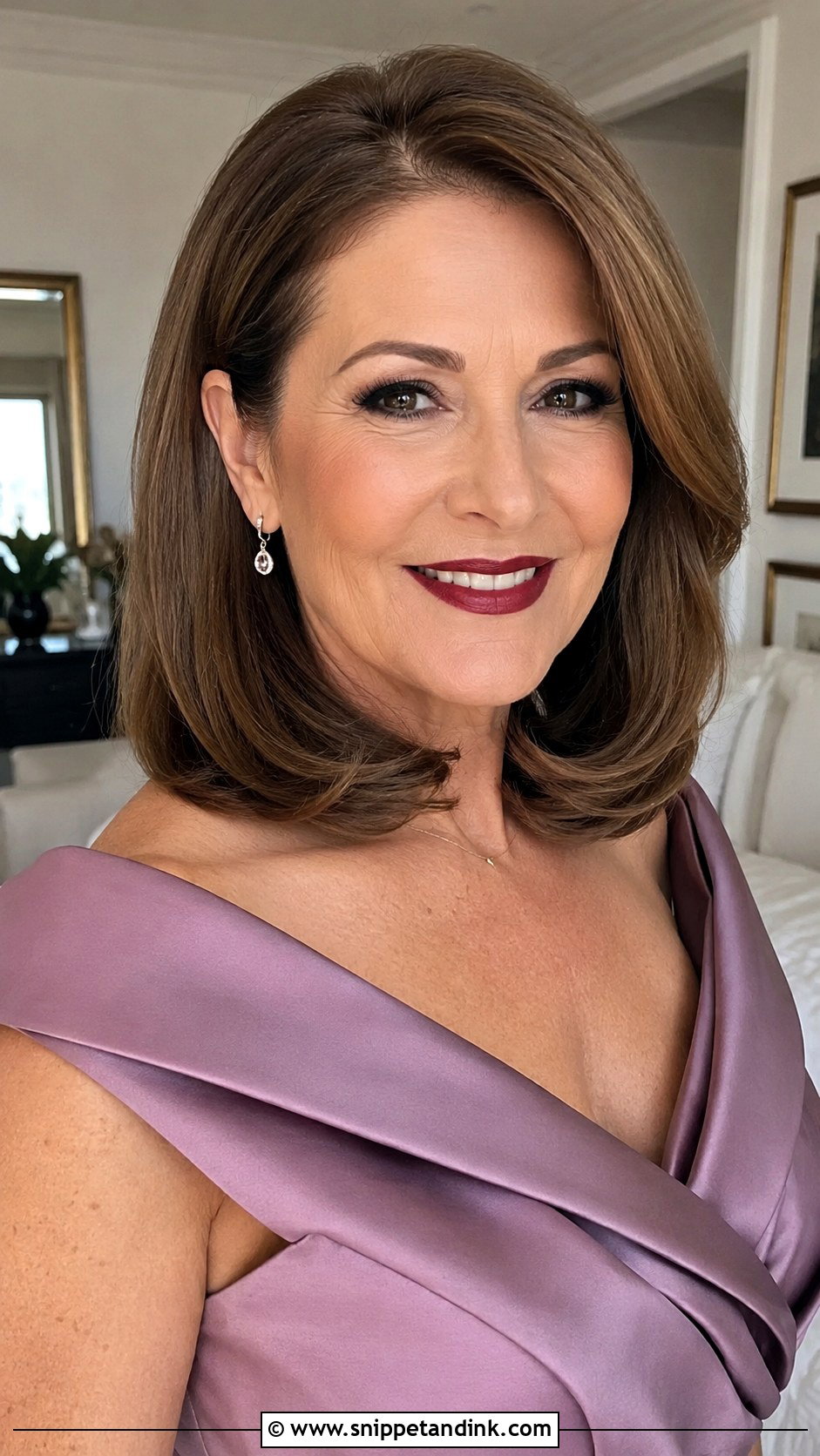Sleek Blowout for Mother of the Groom - Snippet and Ink - 20 Mother of the Groom Medium Hairstyles