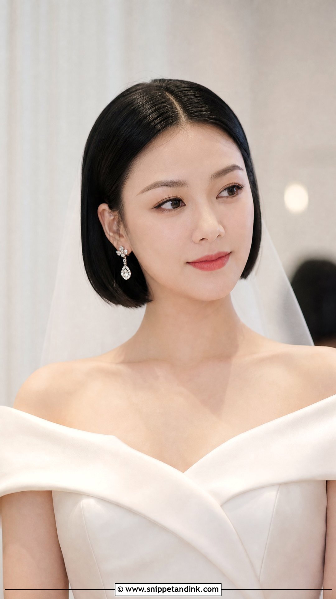 Sleek Bob Wedding Hairstyle - Snippet and Ink - 15 Cute Hairstyles for Short Hair for Wedding