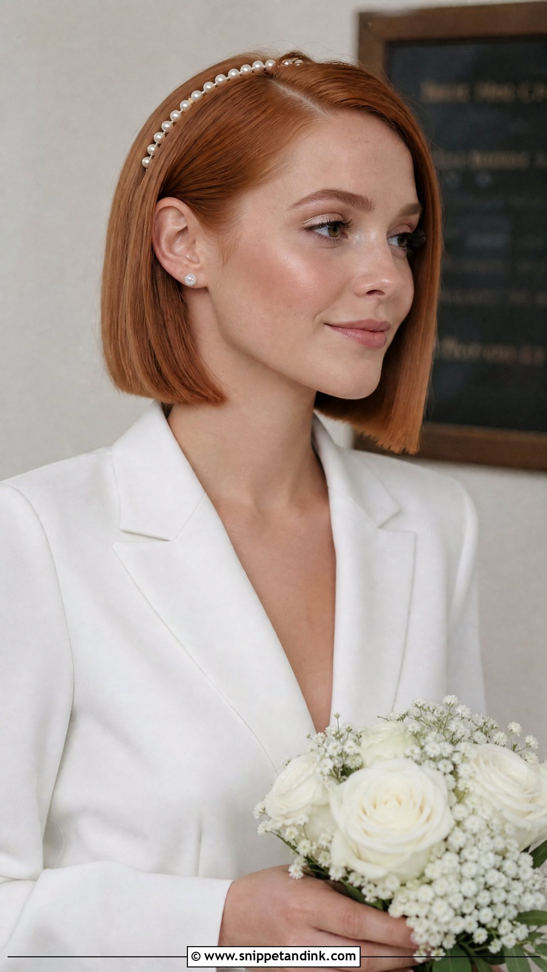 Sleek Bob Wedding Hairstyle - Snippet and Ink - 20 Sleek Hairstyles for Wedding