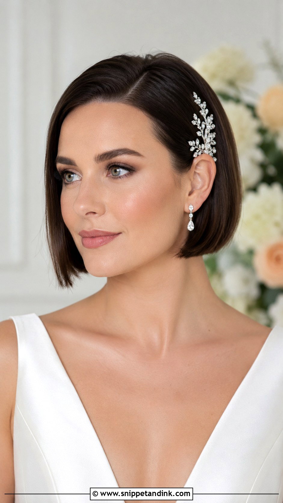 Sleek Bob Wedding Hairstyle - Snippet and Ink - 30 Hairstyles for Bride