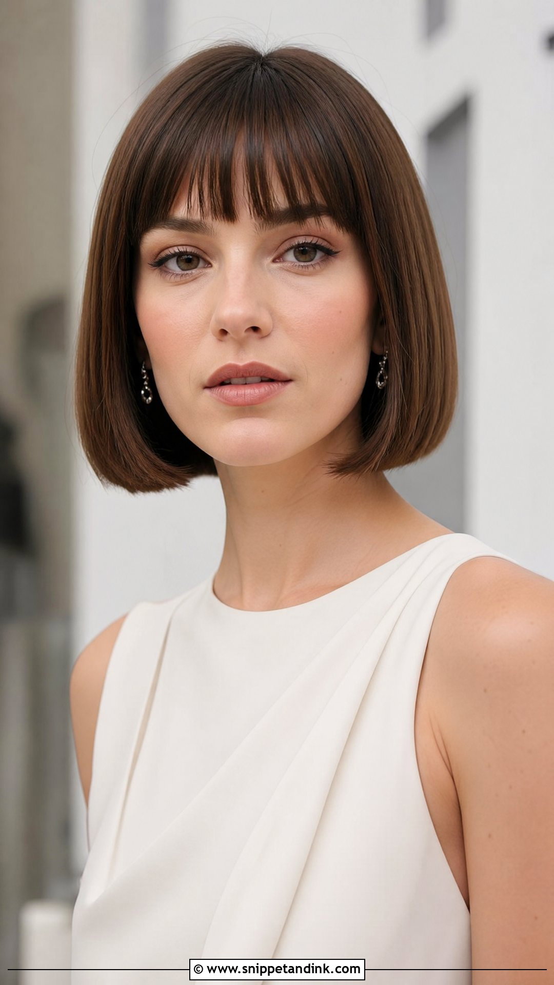 Sleek Bob With Blunt Bangs - Snippet and Ink - 20 Wedding Hairstyles Bangs