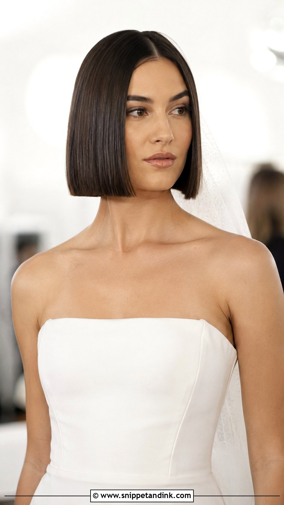 Sleek Bob With Center Part - Snippet and Ink - 25 Short Hairstyle Women for Wedding Ideas