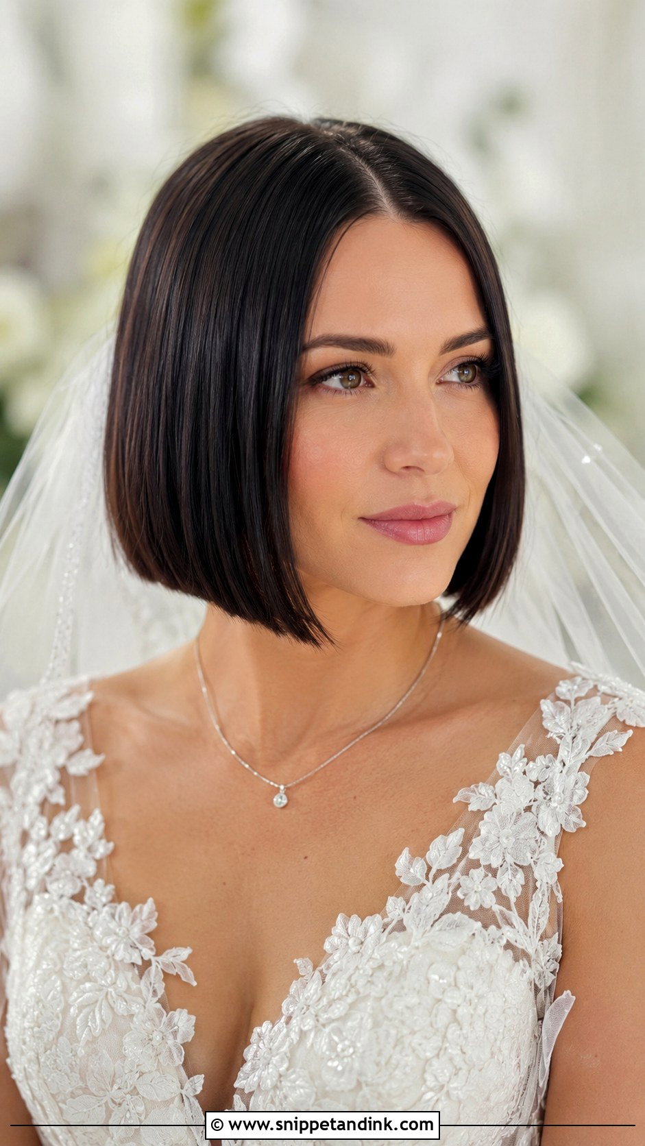 Sleek Bob with Center Part - Snippet and Ink - 20 Short Hairdos for Wedding