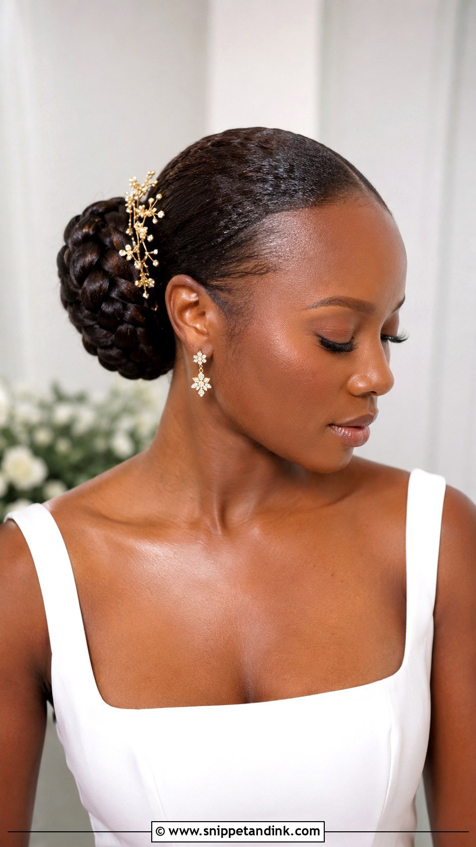 Sleek Braided Bun Wedding Hair - Snippet and Ink - 15 Slick Wedding Hairstyles
