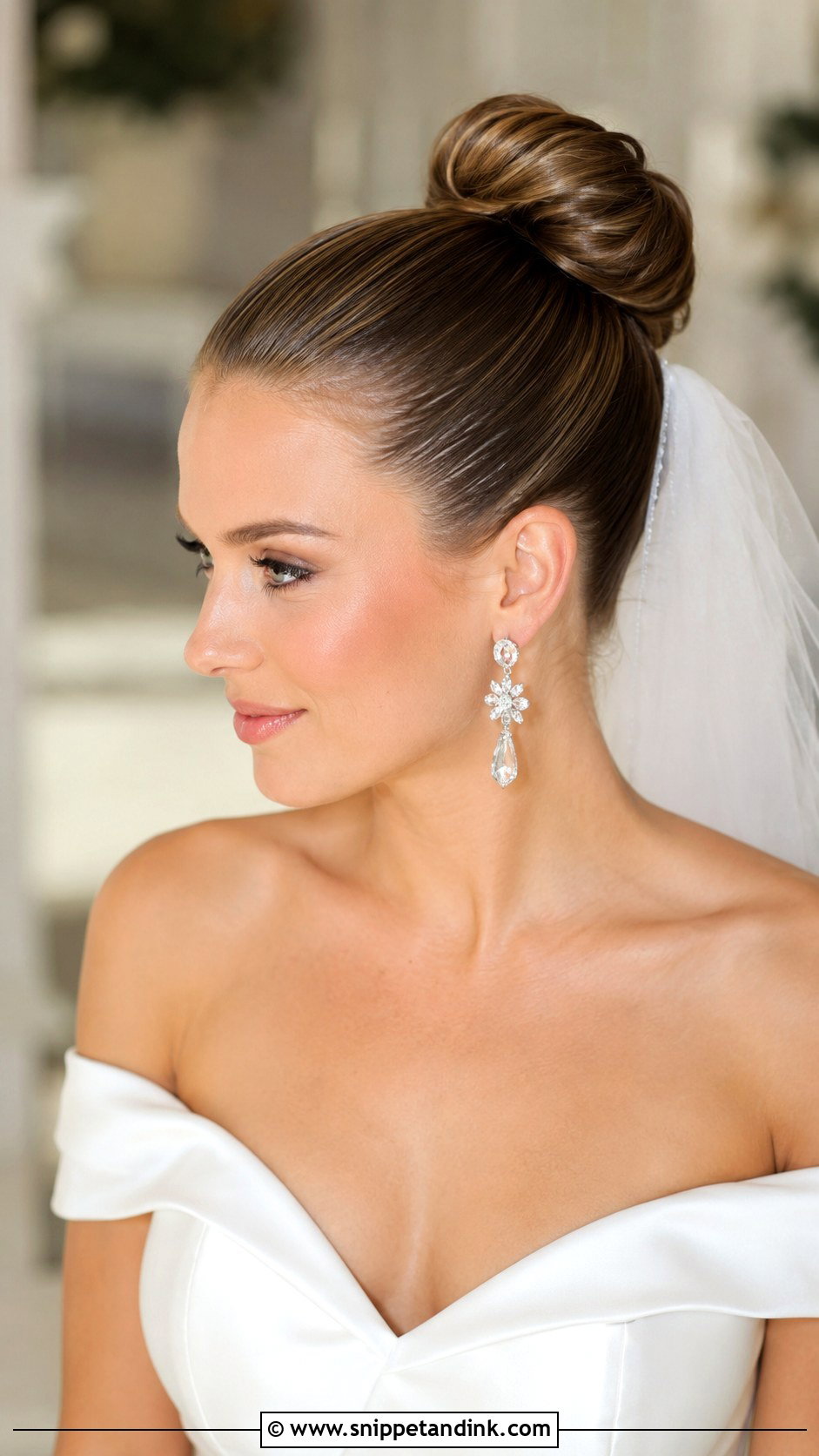 Sleek Braided Bun Wedding Hairstyle - Snippet and Ink - 25 Slick Bun Wedding Hairstyles