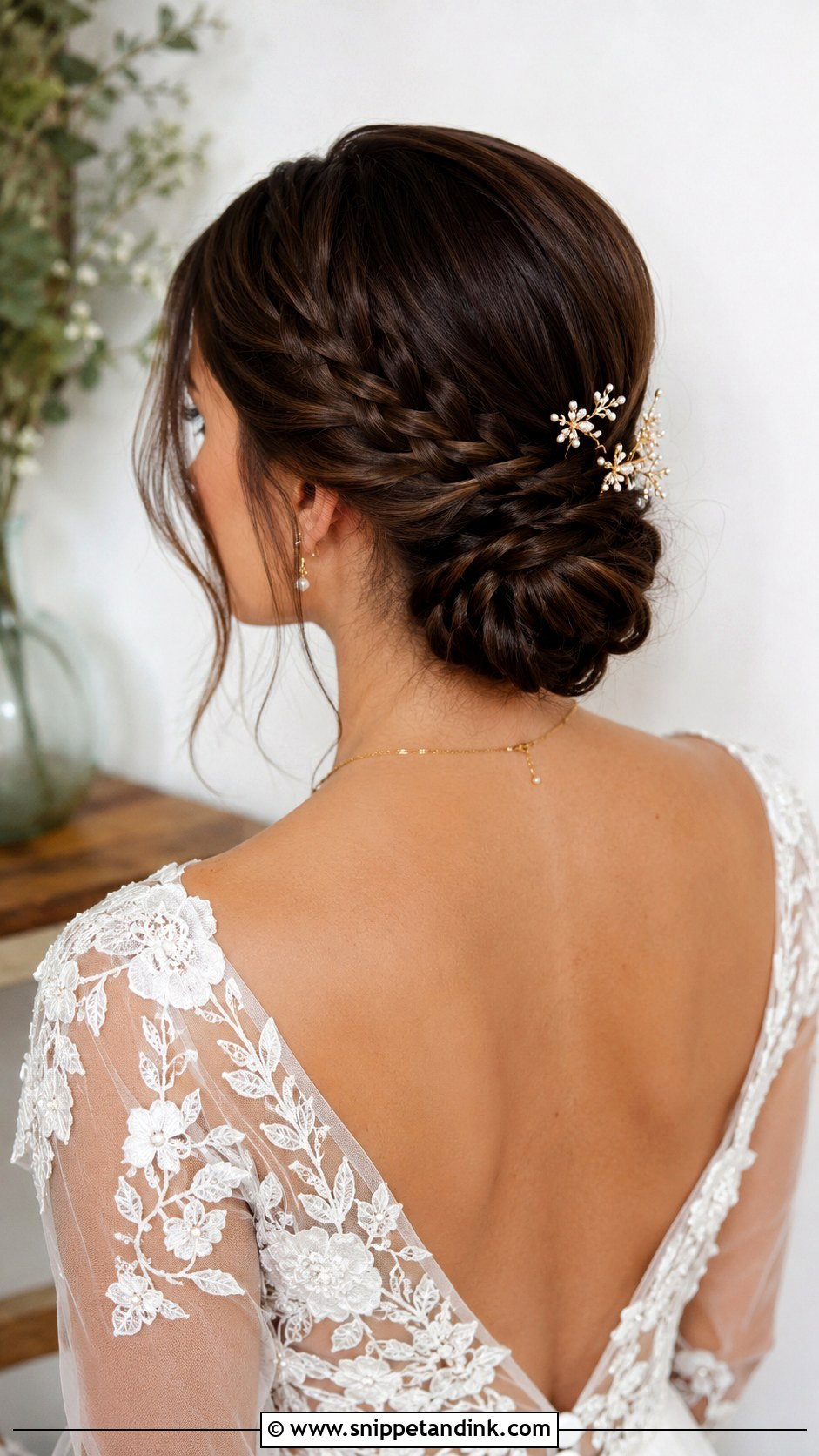 Sleek Braided Low Bun - Snippet and Ink - 20 Sleek Wedding Hairstyles