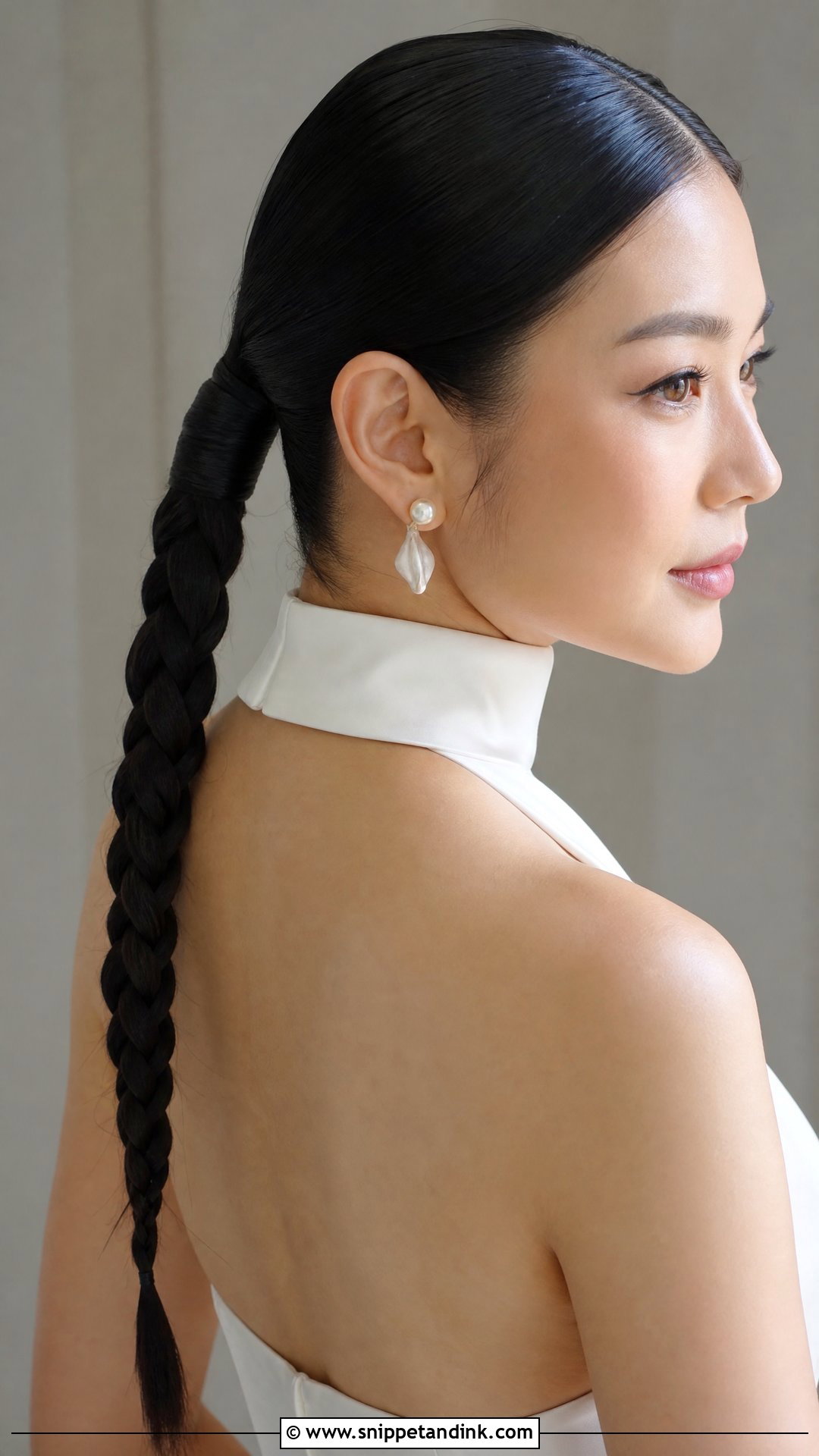 Sleek Braided Ponytail Wedding - Snippet and Ink - 15 Braided Ponytail Hairstyles Wedding