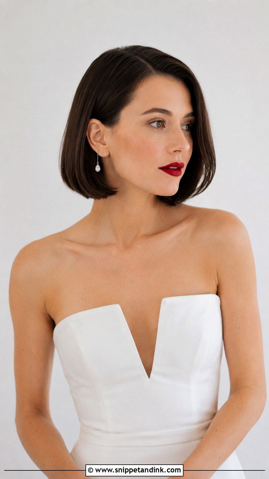 Sleek Bridal Bob - Snippet and Ink - 35 Bridal Hair Ideas