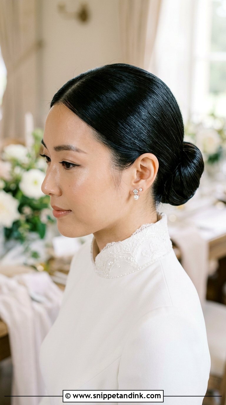 Sleek Bridal Bun - Snippet and Ink - 20 Bride Hairdo Ideas