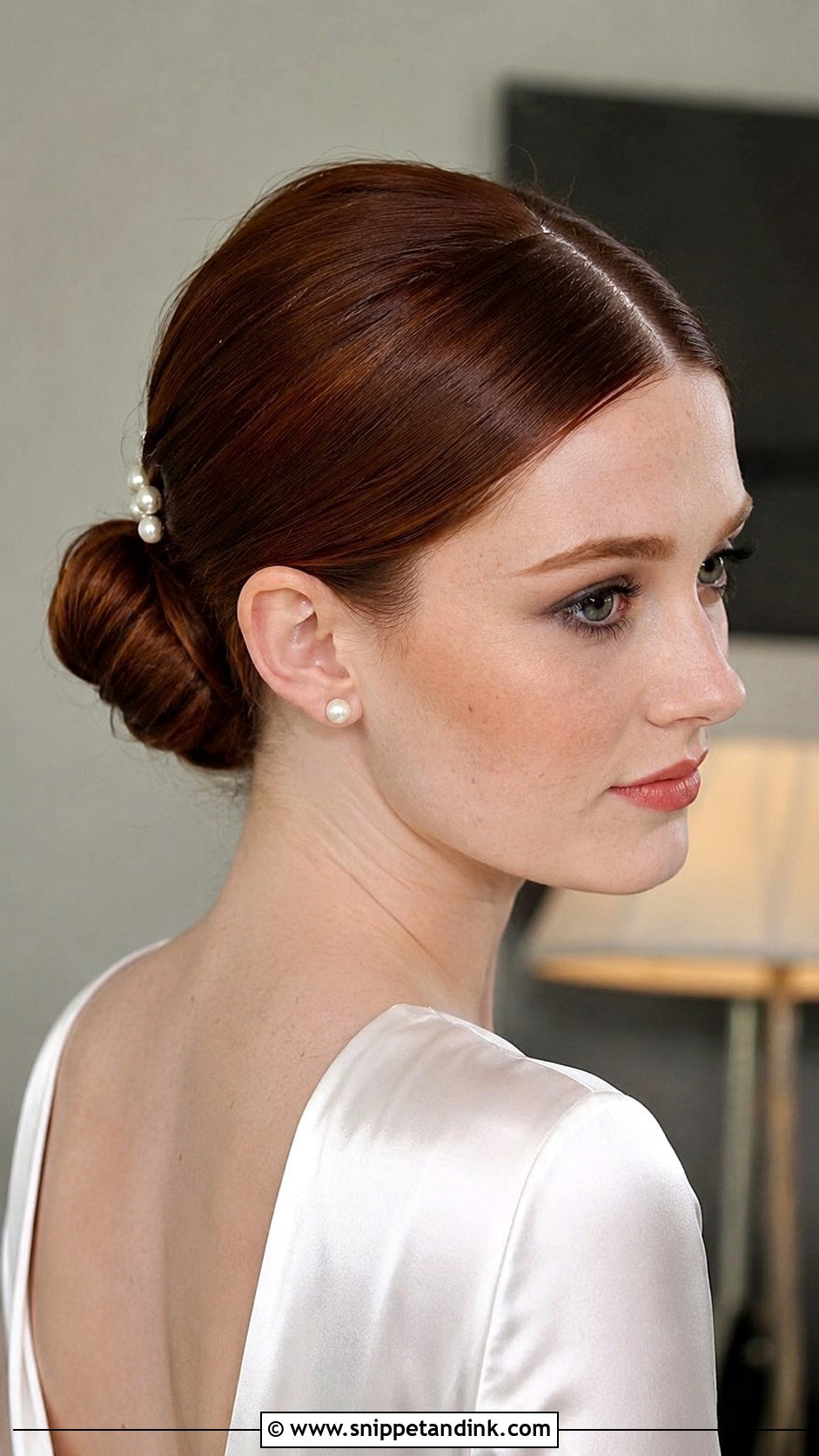 Sleek Bridal Bun For Long Hair - Snippet and Ink - 20 Long Hair Wedding Updo Ideas