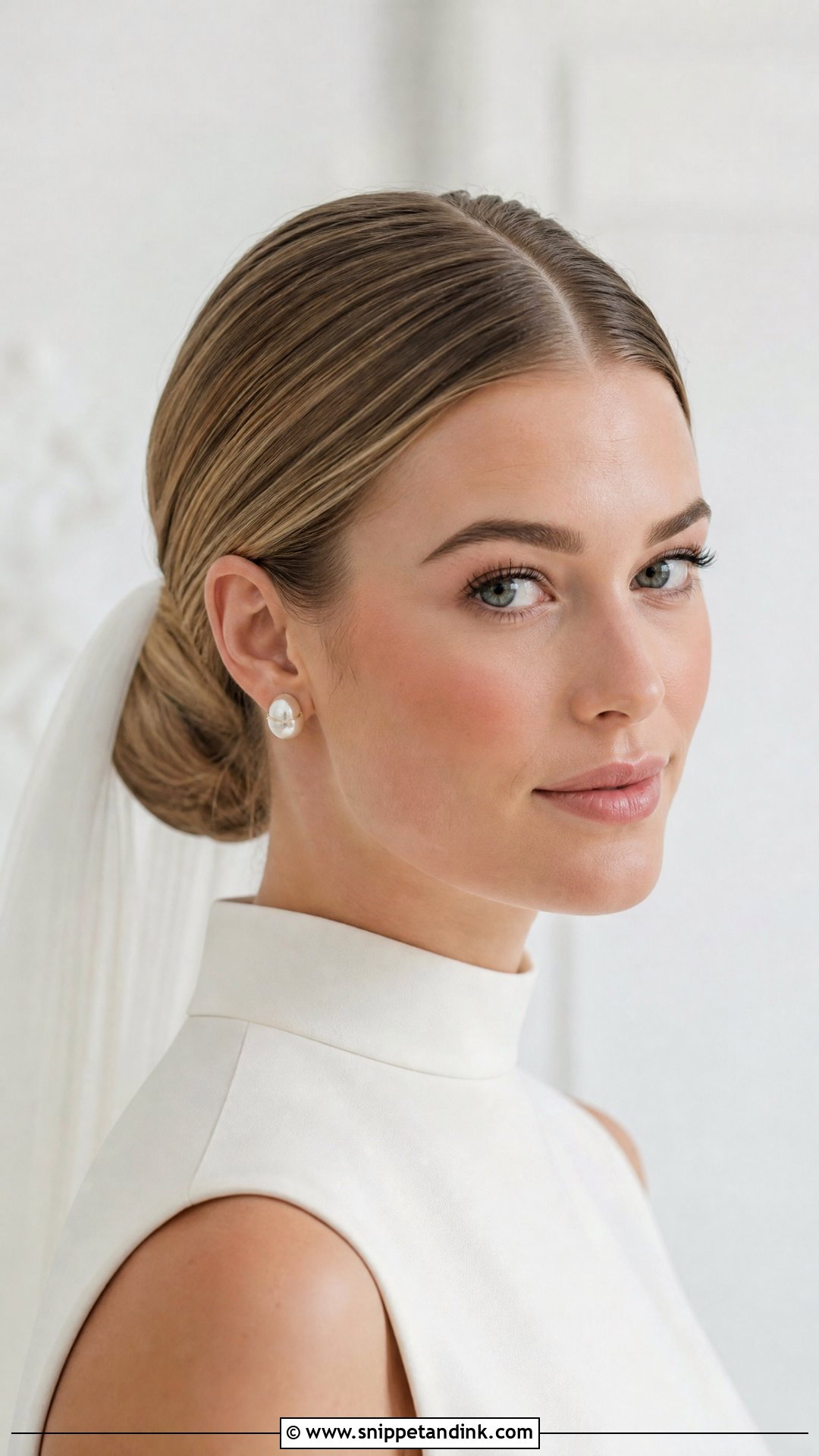 Sleek Bridal Bun For Long Hair - Snippet and Ink - 15 Elegant Bridal Hairstyles for Long Hair