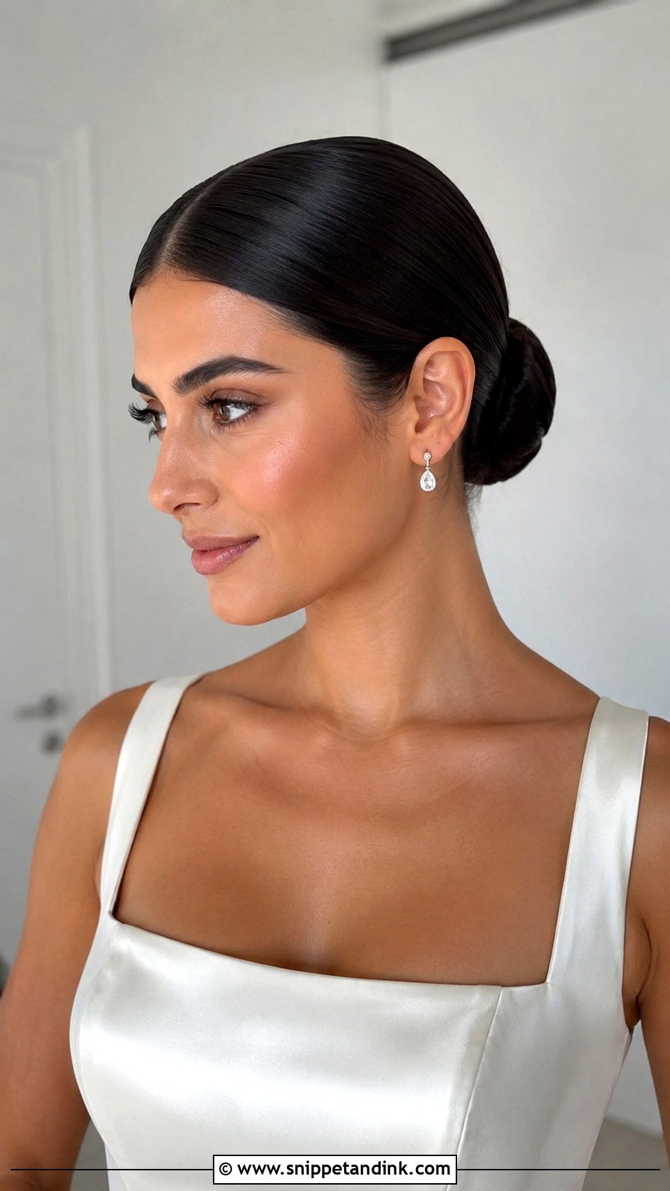 Sleek Bridal Bun Updo - Snippet and Ink - 20 Brides Updo Hairstyles