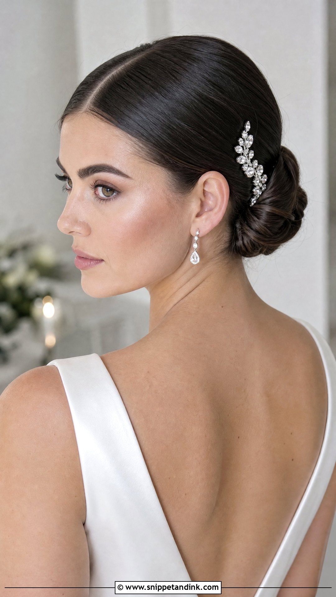 Sleek Bridal Chignon - Snippet and Ink - 20 Bridal Hair Style Ideas