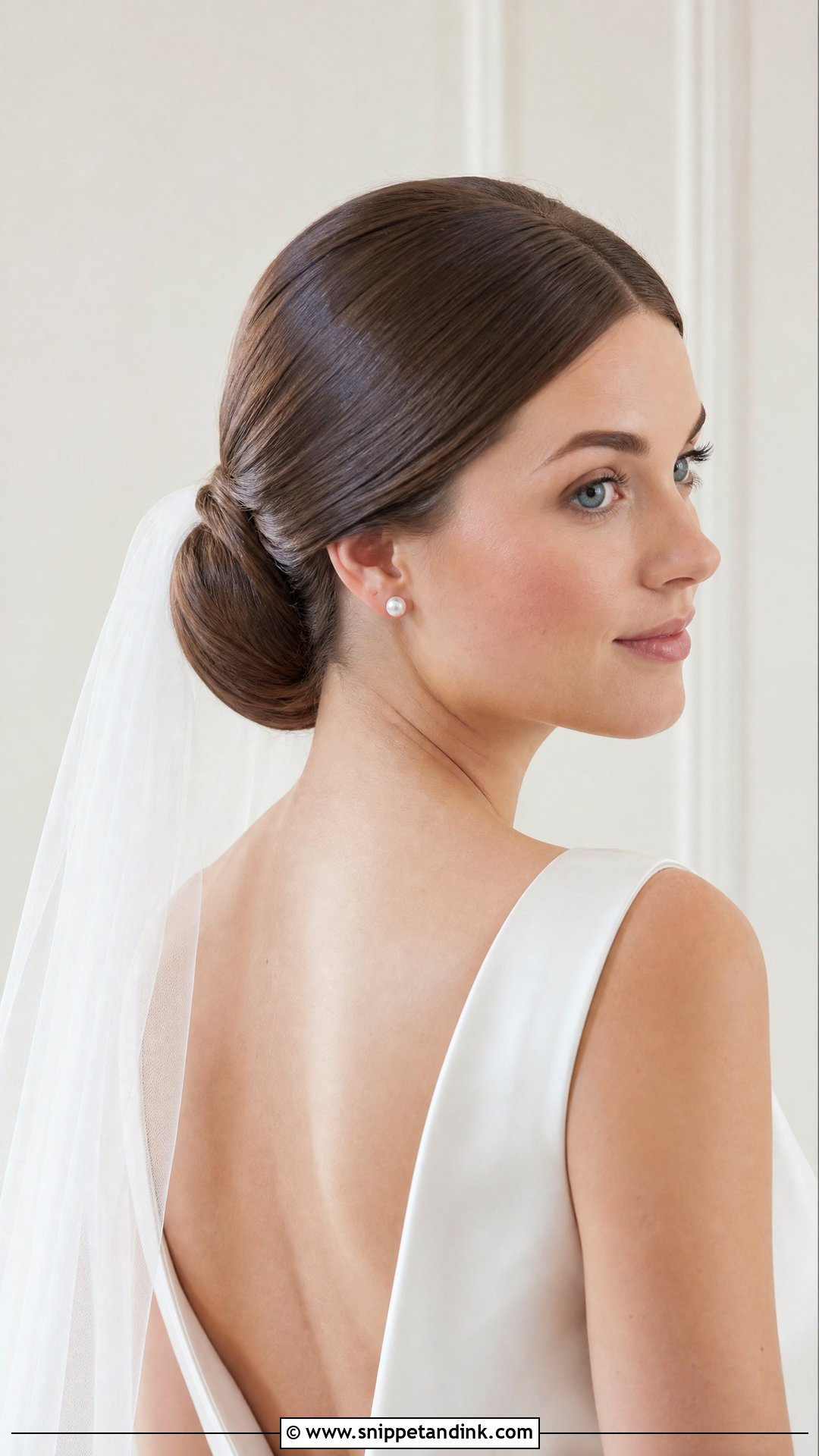 Sleek Bridal Chignon For Thick Long Hair - Snippet and Ink - 15 Bridal Updo for Thick Long Hair Ideas