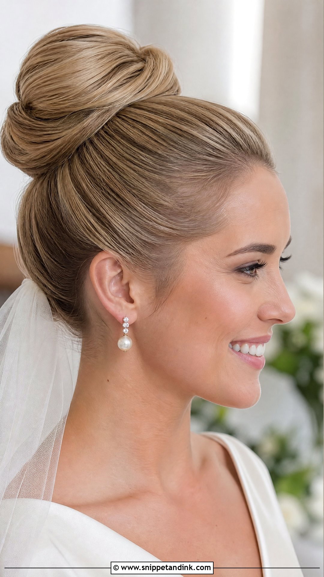 Sleek Bridal High Bun - Snippet and Ink - 15 Bridal High Bun Hairstyles