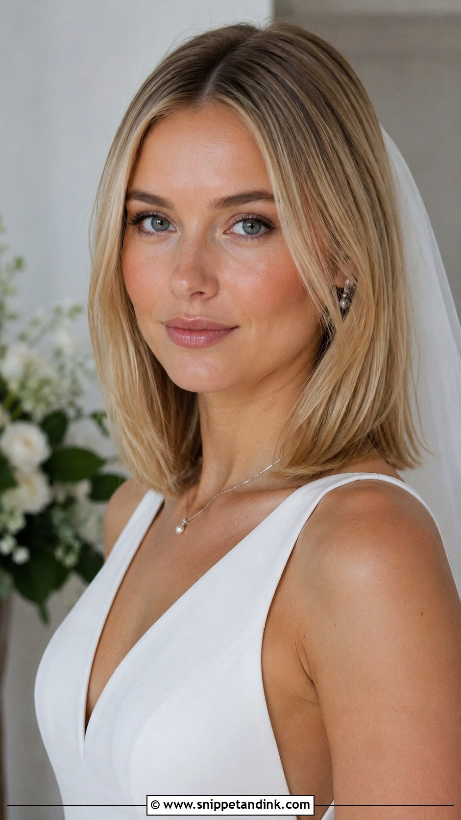 Sleek Bridal Lob - Snippet and Ink - 20 Sleek Wedding Hairstyles