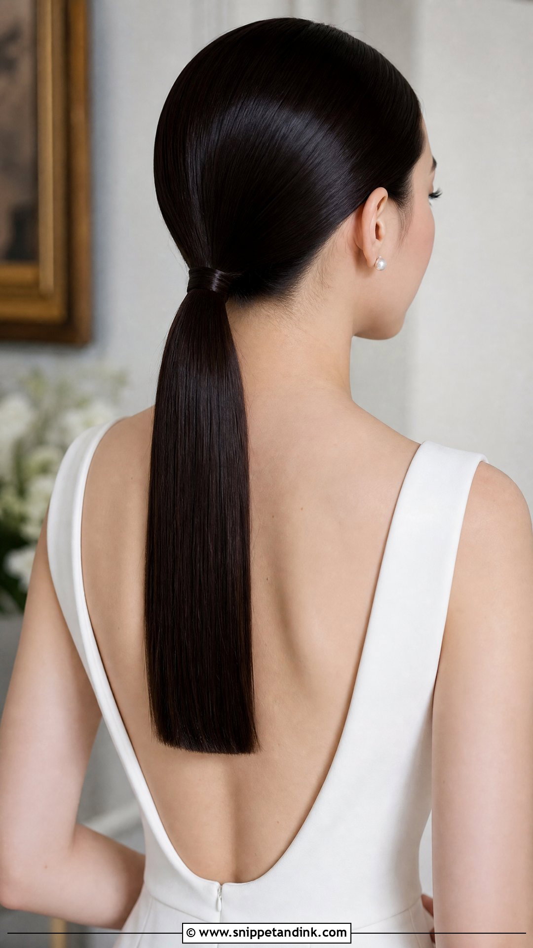 Sleek Bridal Ponytail - Snippet and Ink - 15 Bridal Hairstyle Ponytail Ideas