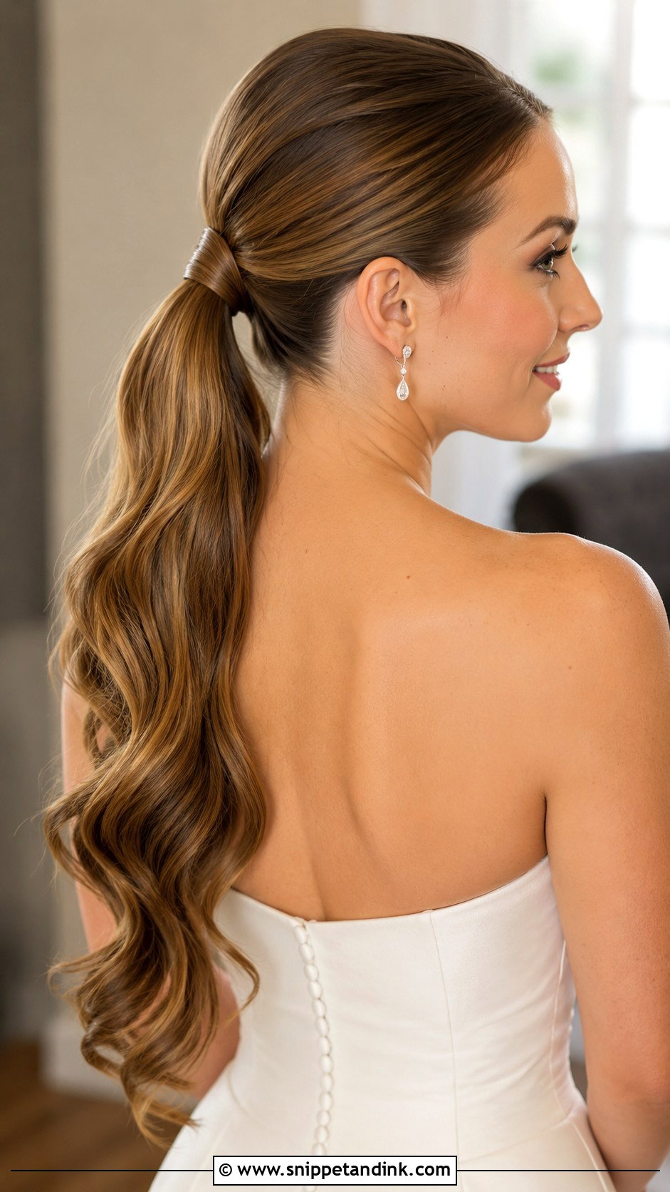 Sleek Bridal Ponytail - Snippet and Ink - 15 Sleek Bridal Hairstyles