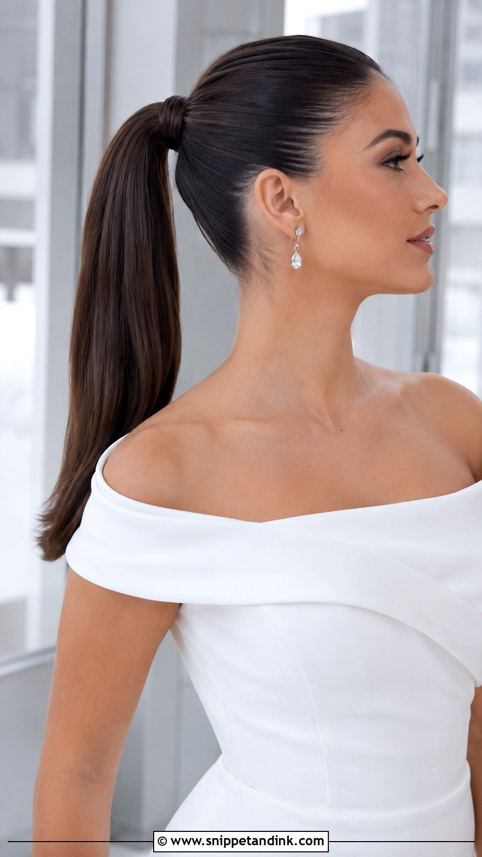 Sleek Bridal Ponytail - Snippet and Ink - 20 Hairstyles for the Wedding