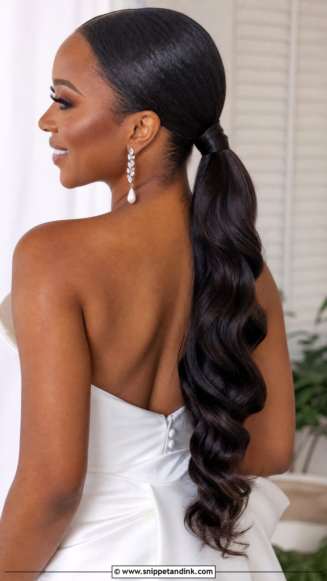 Sleek Bridal Ponytail For Black Women - Snippet and Ink - 15 Black Woman Bridal Hair Girl Hairstyles