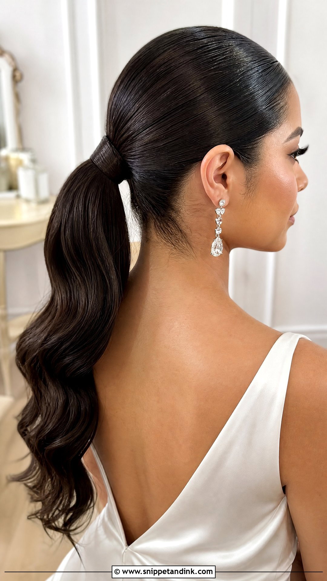 Sleek Bridal Ponytail Tutorial - Snippet and Ink - 15 Bridal Hair Tutorial Videos