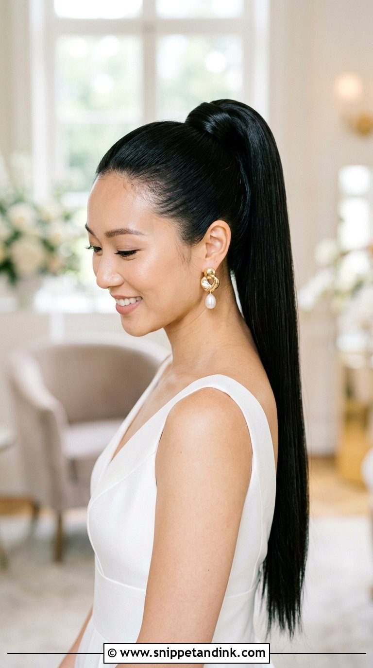 Sleek Bridal Ponytail Wig - Snippet and Ink - 20 Bridal Wig Hairstyles