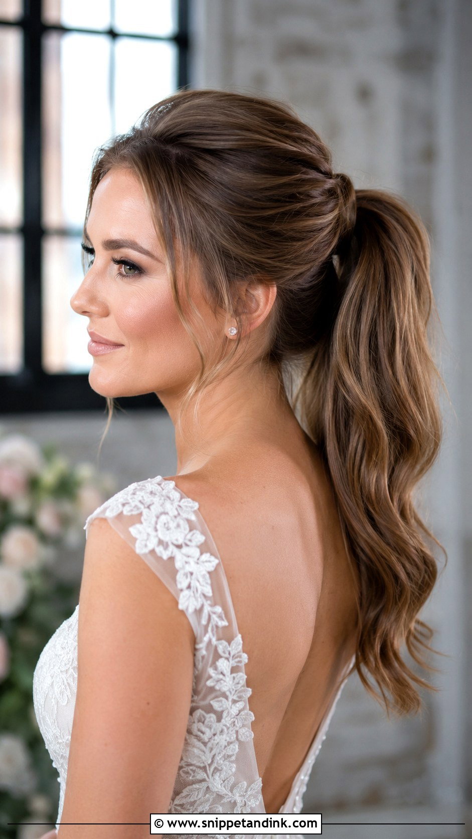 Sleek Bridal Ponytail With Volume for Fine Hair - Snippet and Ink - 25 Bridal Hair for Fine Hair Ideas