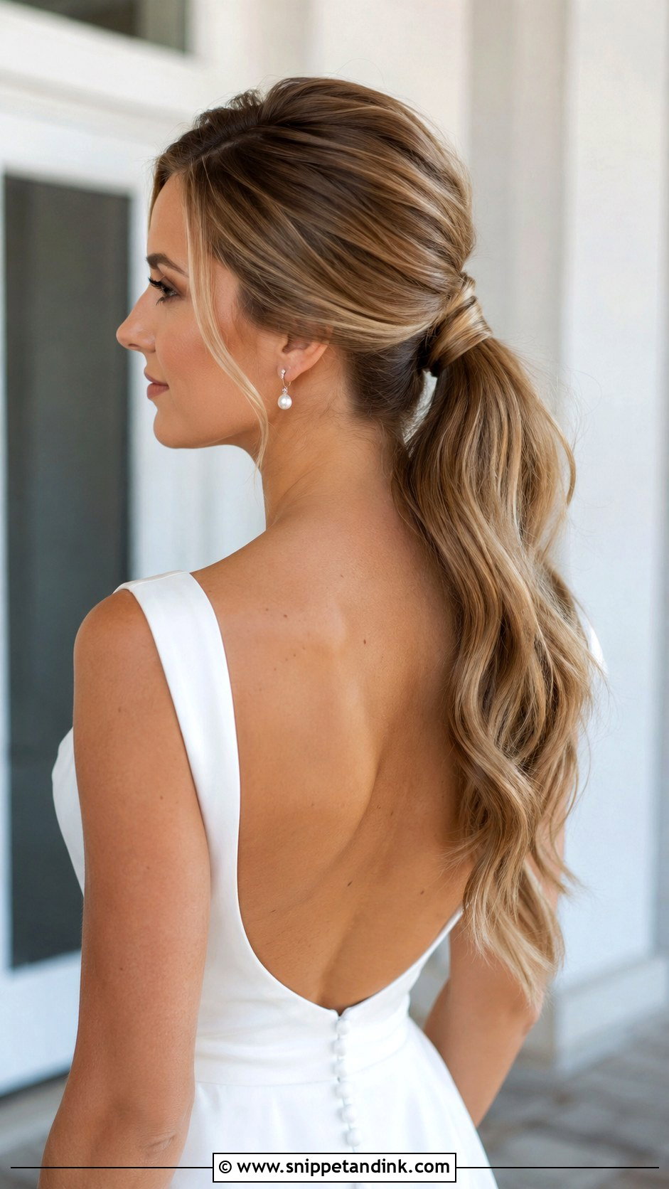 Sleek Bridal Ponytail for Fine Hair - Snippet and Ink - 20 Wedding Hair for Fine Hair Ideas