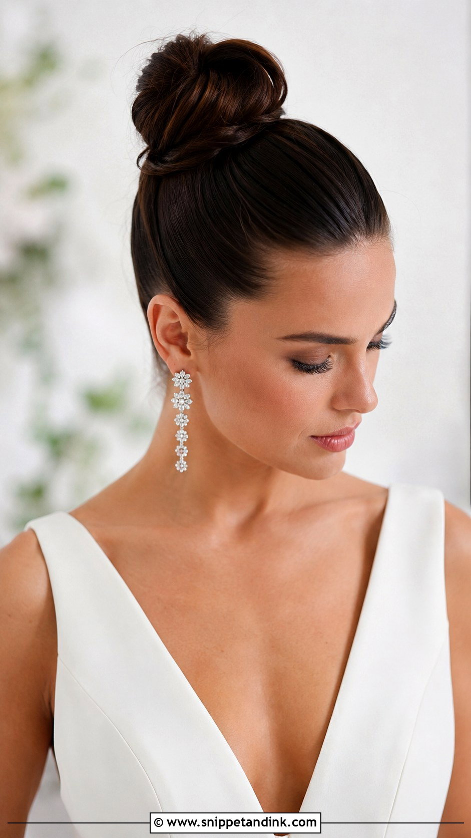 Sleek Bridal Top Knot - Snippet and Ink - 25 Easy Bridal Hairstyles