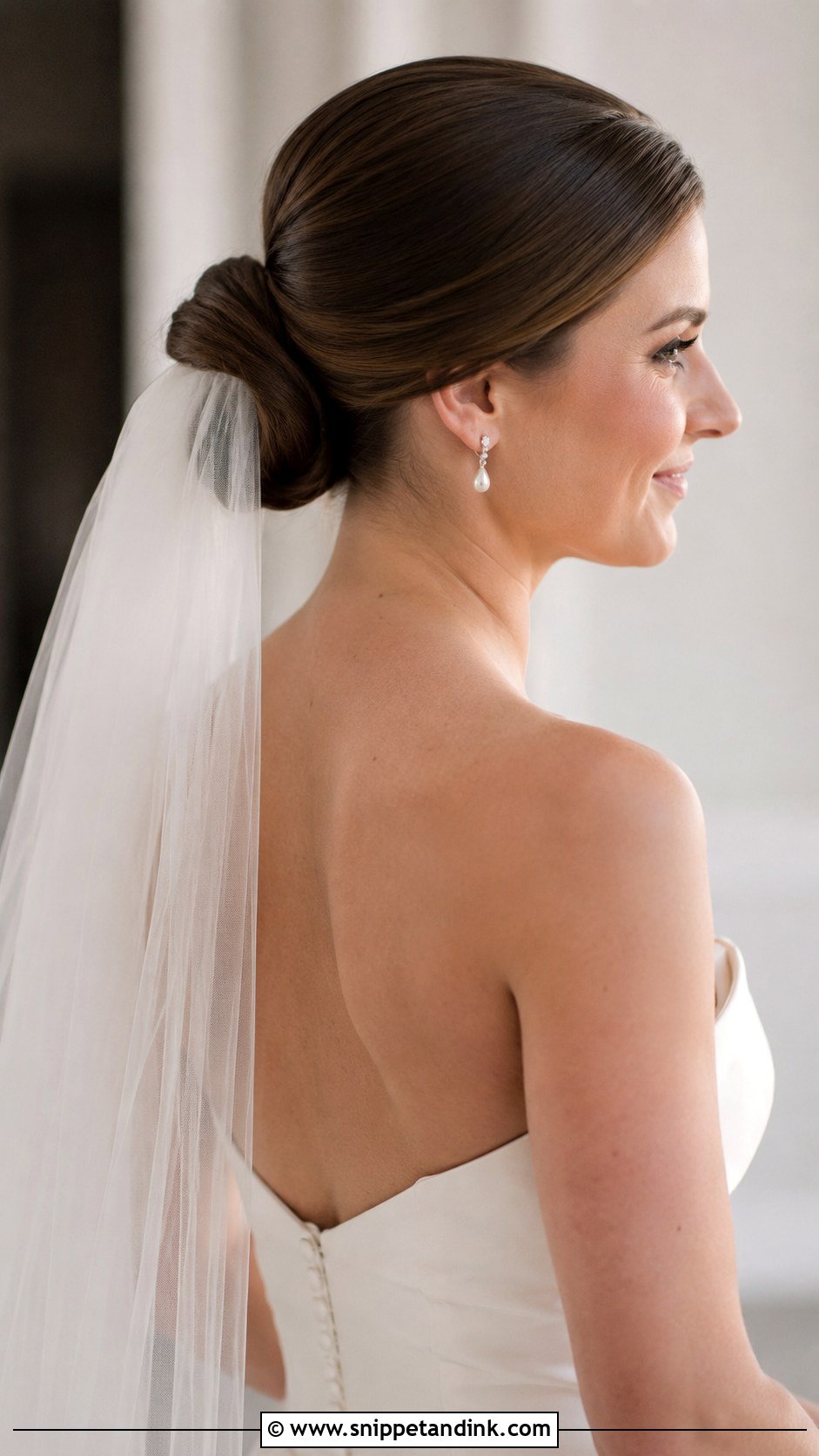 Sleek Bridal Updo With Veil - Snippet and Ink - 25 Sleek Wedding Hair Ideas