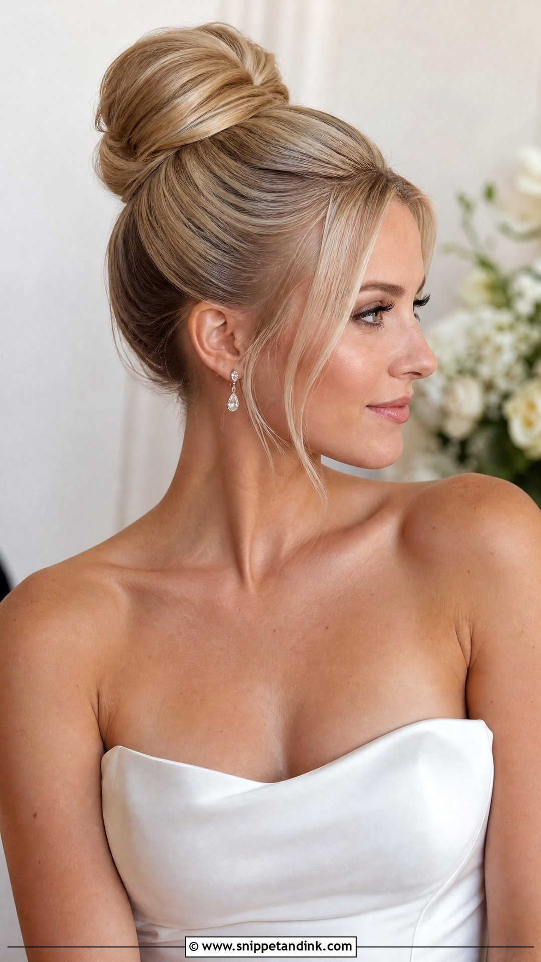 Sleek Bride High Bun - Snippet and Ink - 15 Bride High Bun Hairstyles