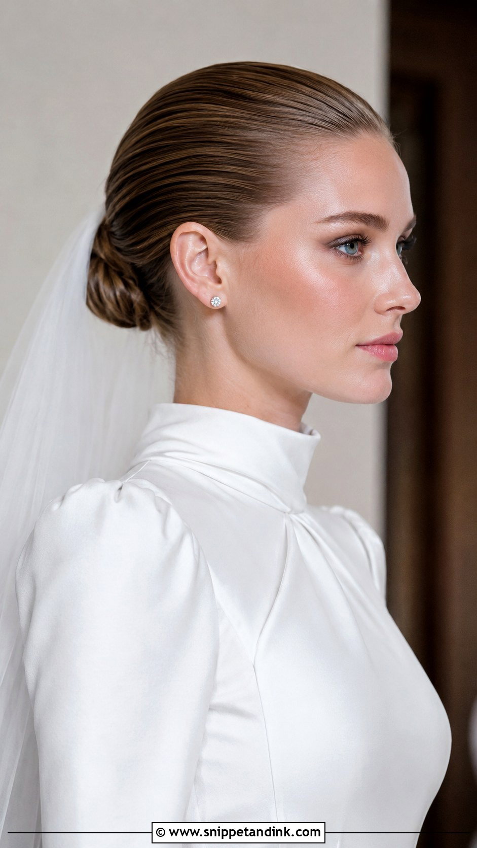 Sleek Brushed Back Hair - Snippet and Ink - 20 Sleek Wedding Hair Down Ideas