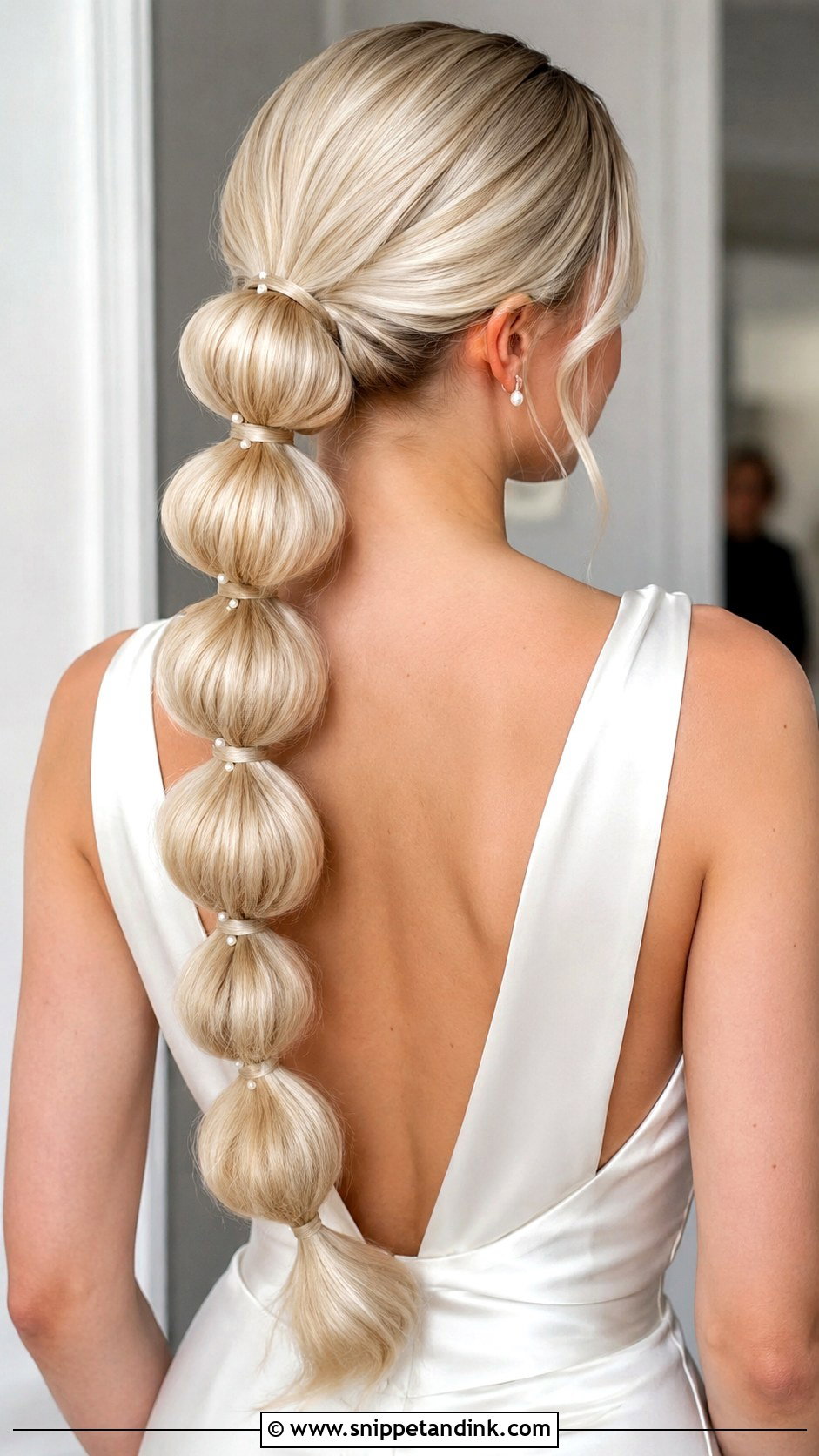 Sleek Bubble Braid Wedding Hair - Snippet and Ink - 20 Bubble Braid Wedding Hair Ideas