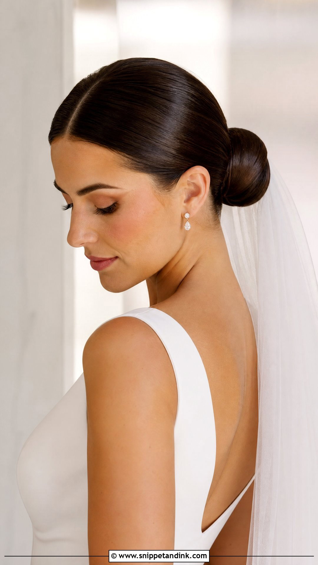 Sleek Bun Bridal Hair - Snippet and Ink - 15 Bridal Hairdos for Long Hair