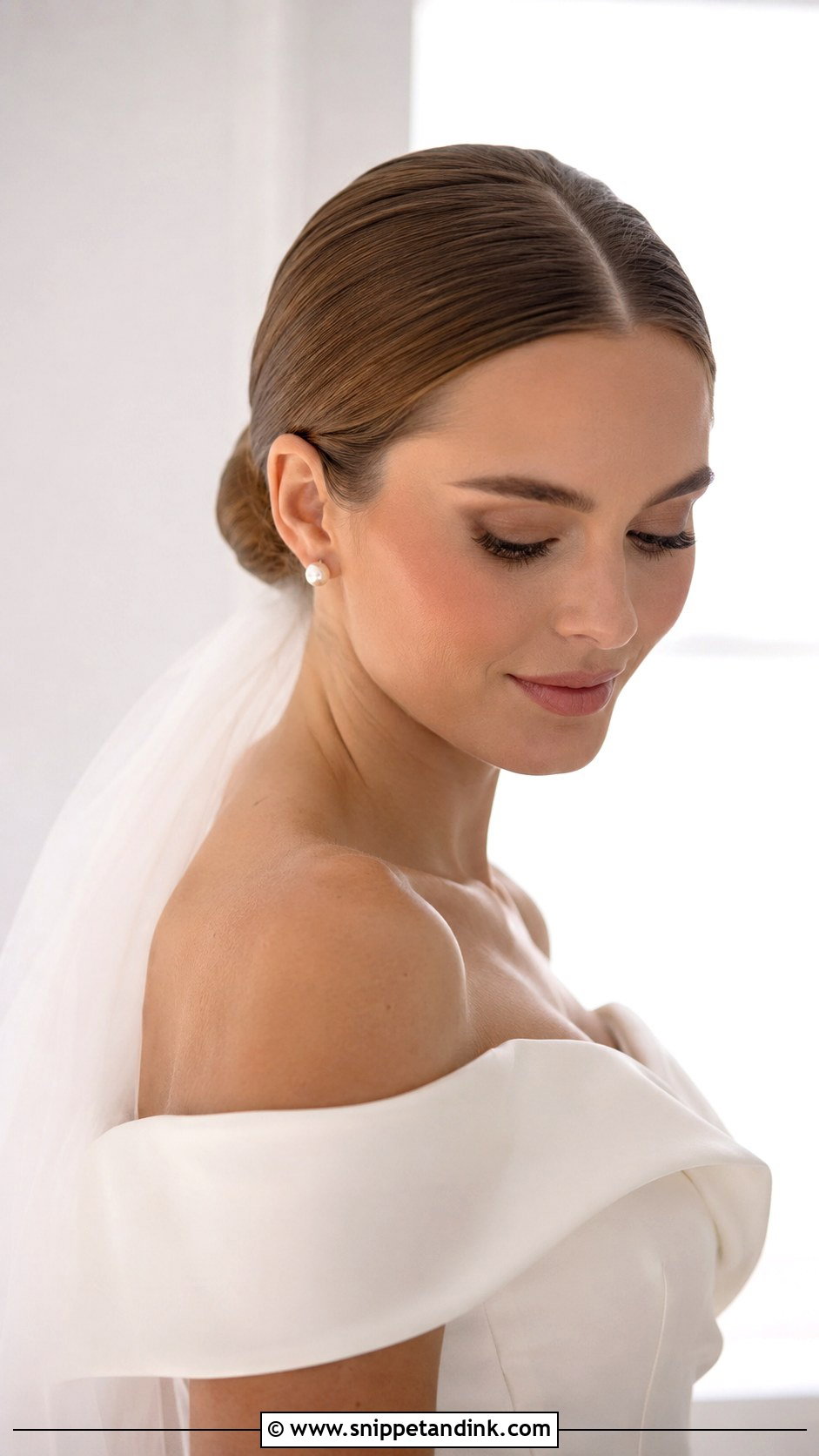 Sleek Bun Bridal Hairstyle - Snippet and Ink - 15 Trendy Bridal Hairstyles
