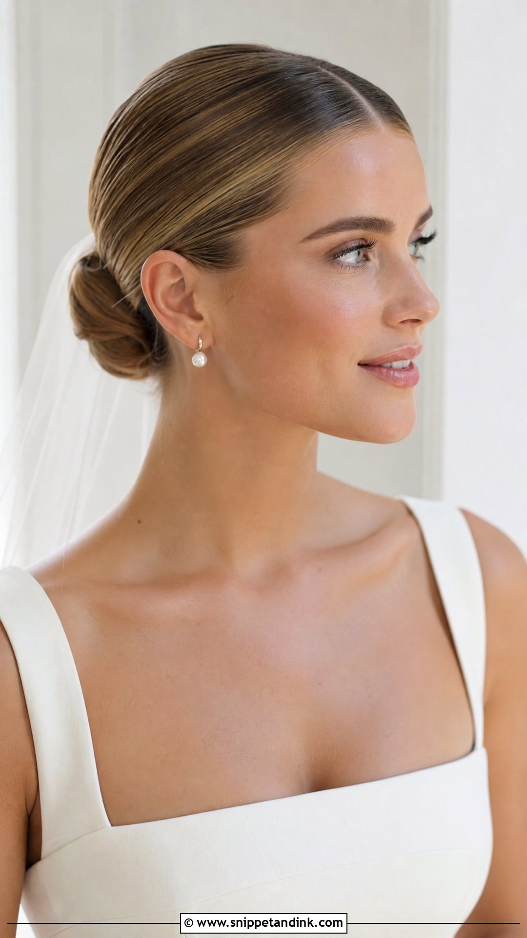 Sleek Bun Bridal Hairstyle - Snippet and Ink - 15 Classy Bridal Hairstyles