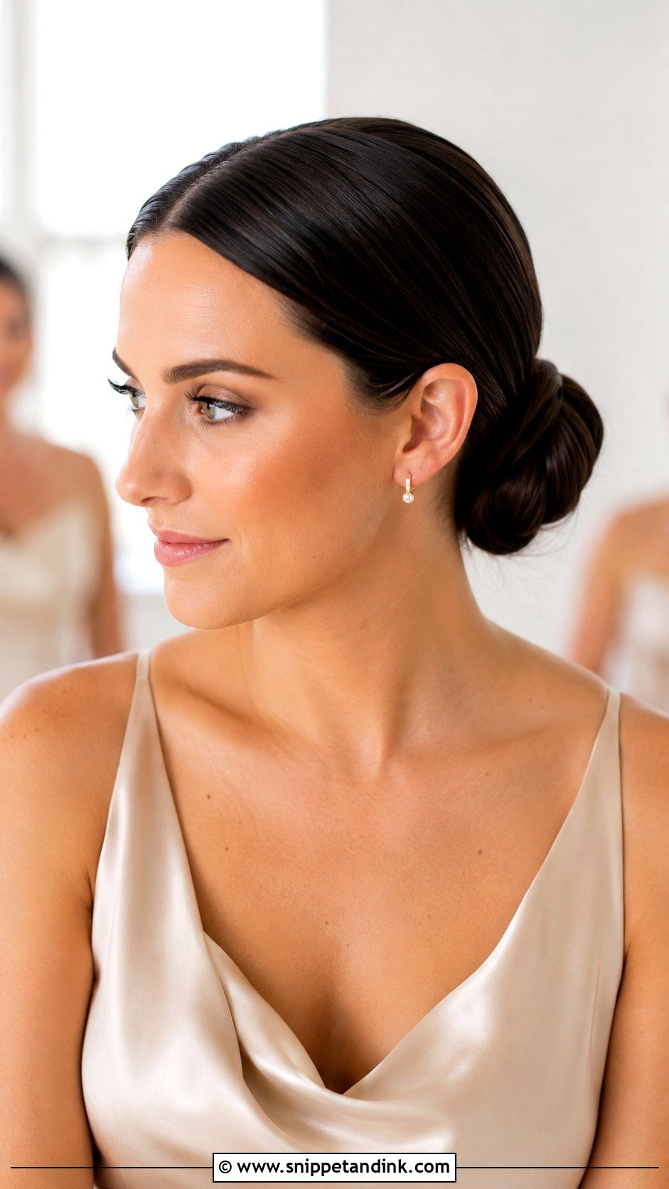 Sleek Bun Bridesmaid Hair Brown Hair - Snippet and Ink - 20 Bridesmaid Hairstyles Brown Hair