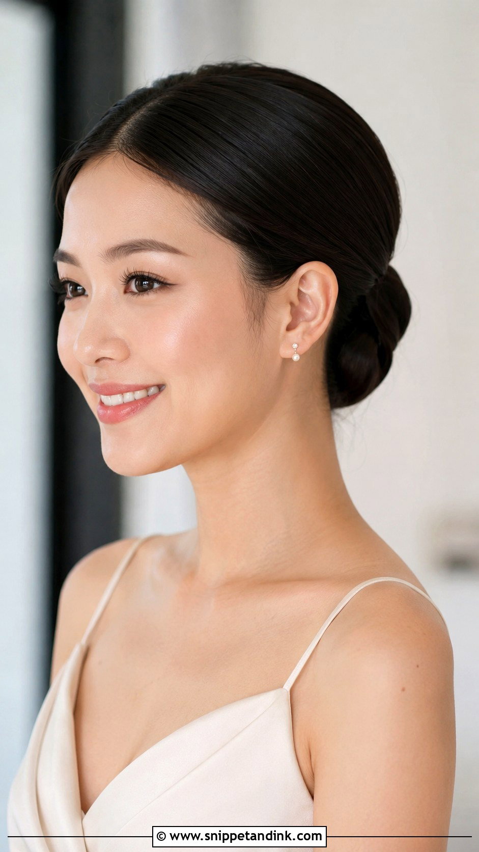 Sleek Bun Bridesmaid Updo For Long Hair - Snippet and Ink - 20 Bridesmaid Updo Hairstyles for Long Hair