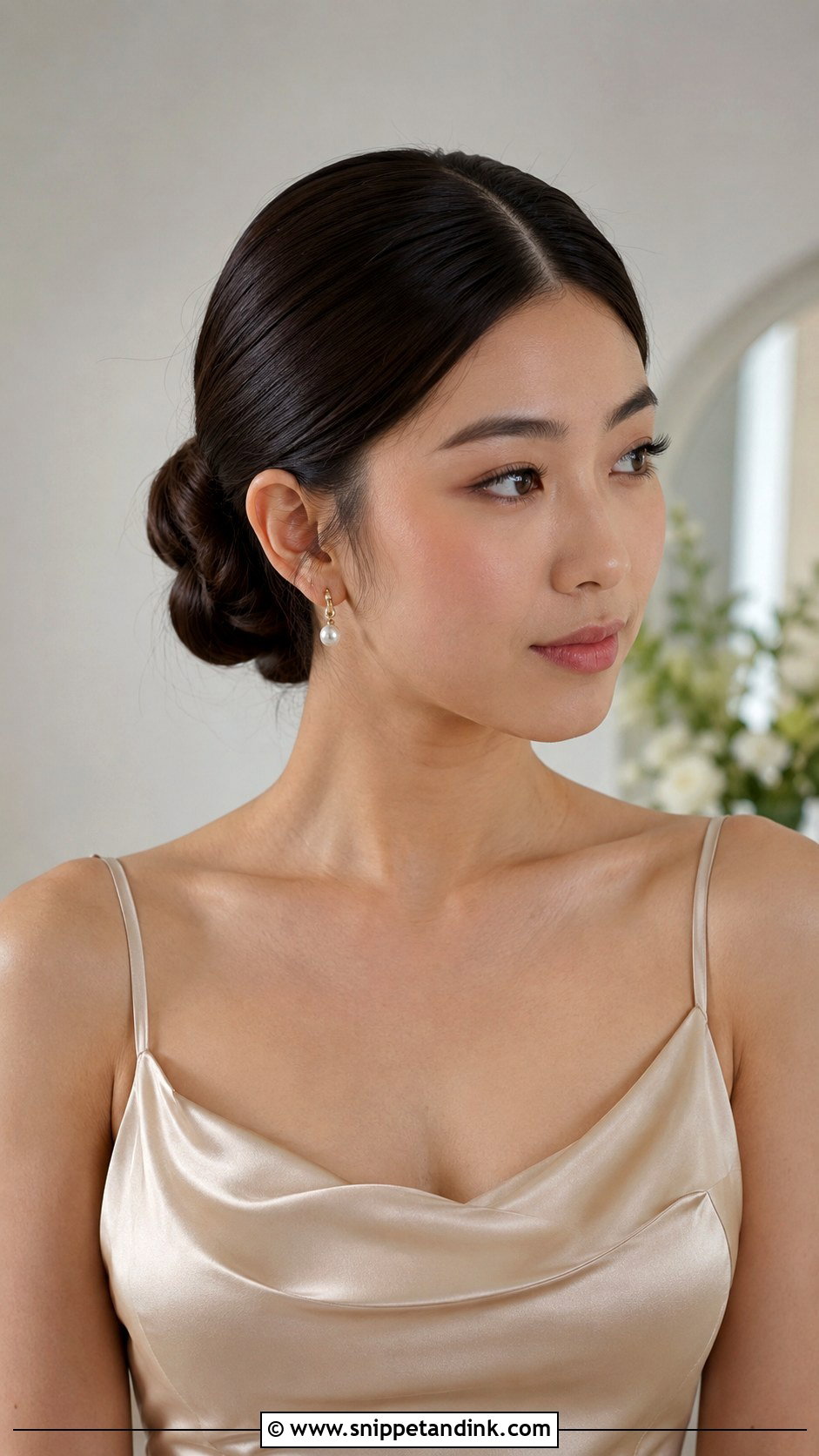Sleek Bun Bridesmaid Updo For Long Hair - Snippet and Ink - 20 Bridesmaid Hair Updo Long Ideas