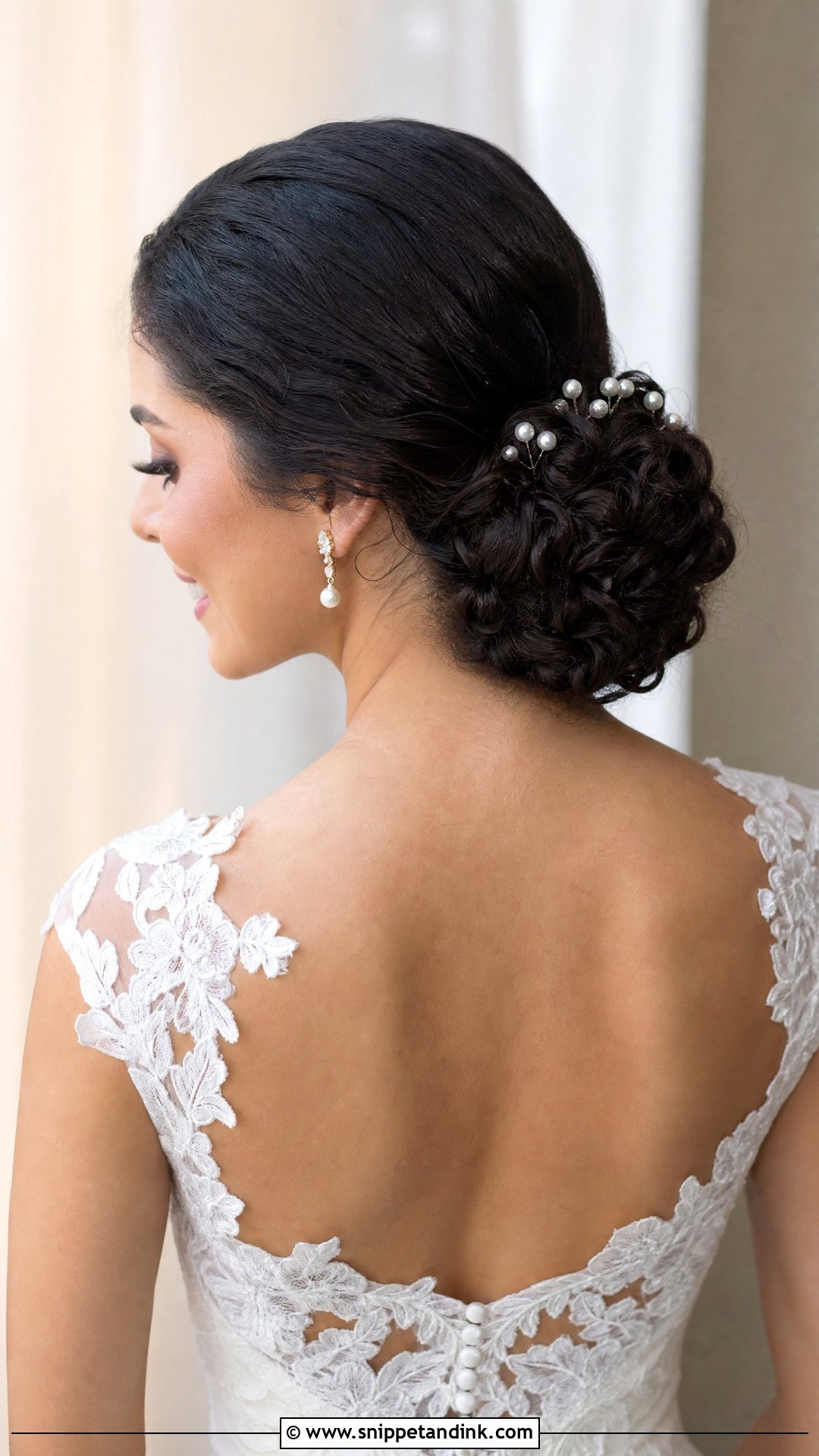 Sleek Bun For Curly Hair - Snippet and Ink - 20 Sleek Bun Bridal Hair Ideas