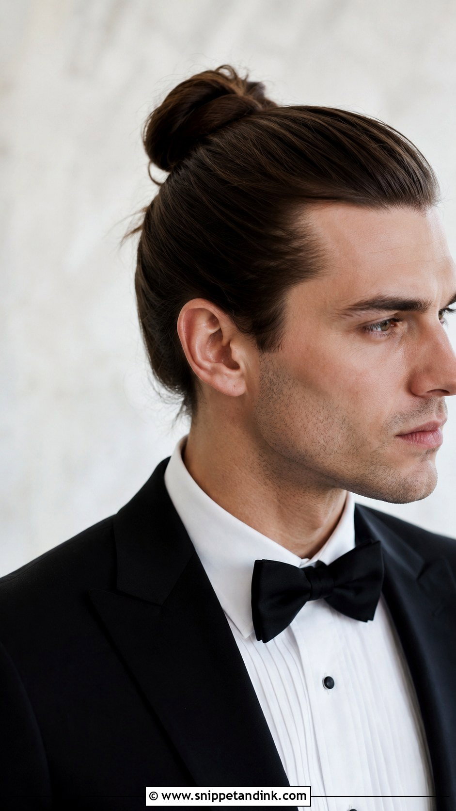 Sleek Bun For Long Hair - Snippet and Ink - 20 Groom Hair Ideas