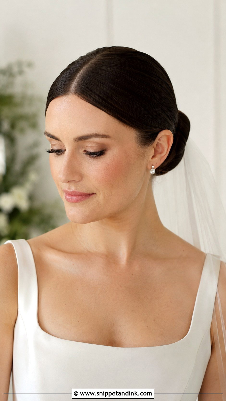 Sleek Bun Wedding Hairstyle - Snippet and Ink - 20 Hairstyle Idea for Wedding Ideas