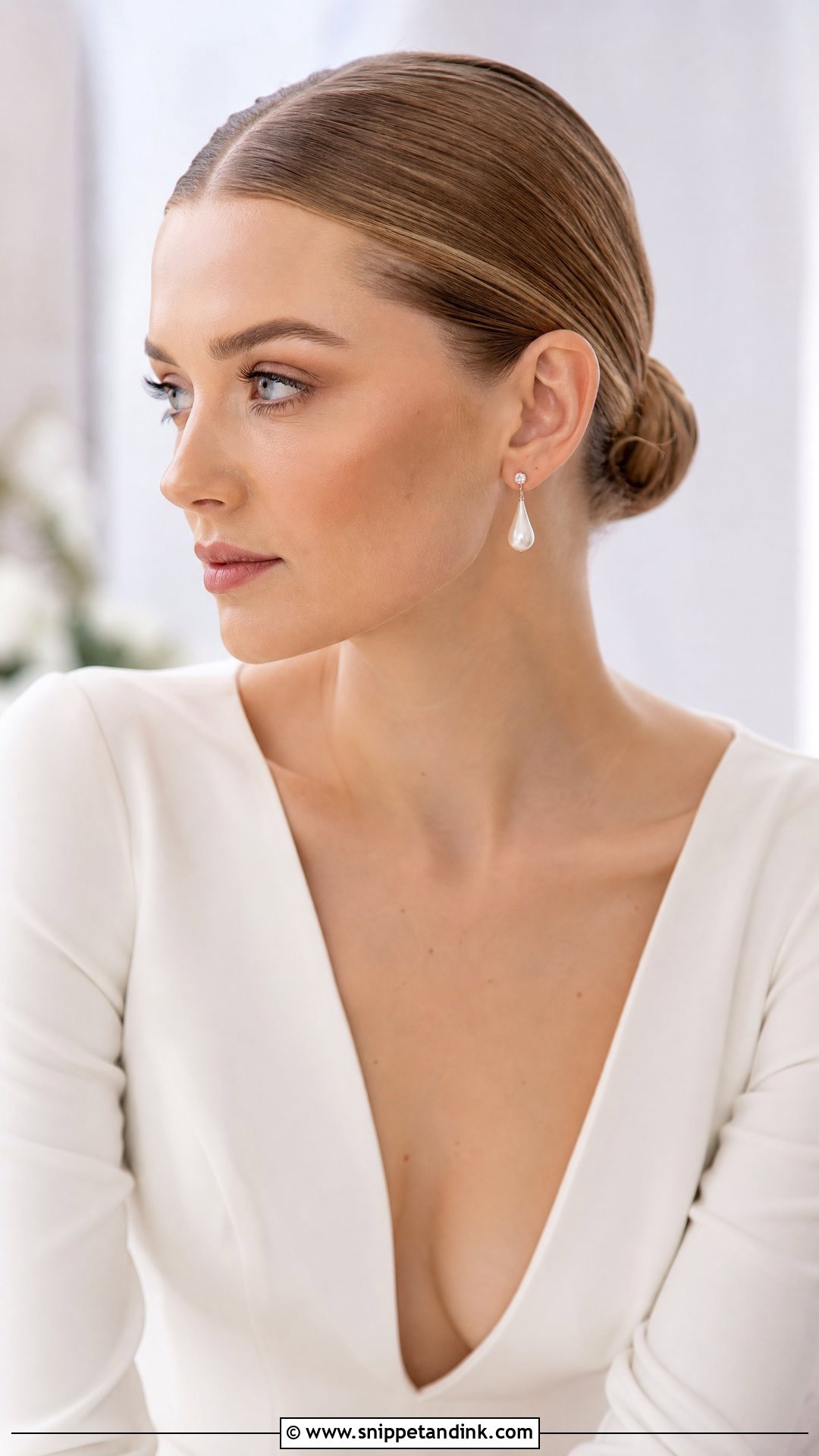Sleek Bun Wedding Hairstyle - Snippet and Ink - 20 Wedding Day Hairstyle Ideas