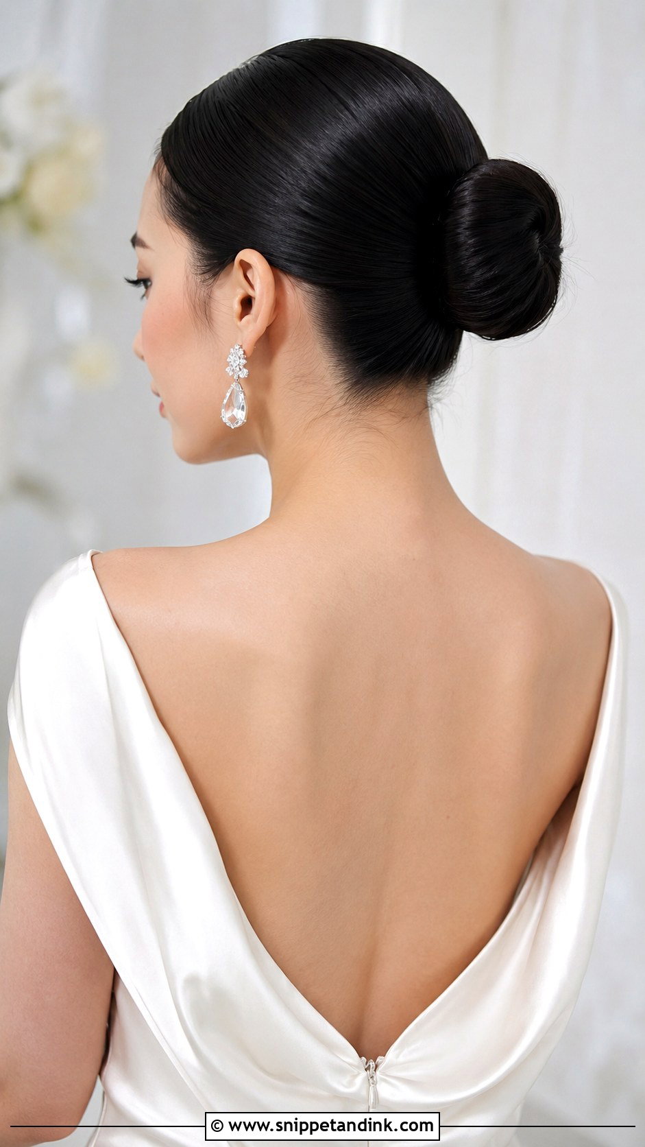Sleek Bun Wedding Hairstyle - Snippet and Ink - 20 Wedding Hair Front View Ideas