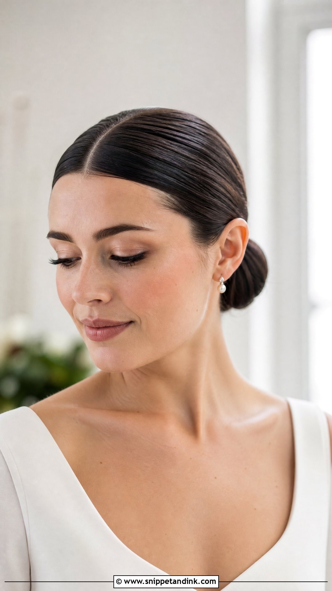 Sleek Bun Wedding Hairstyle - Snippet and Ink - 15 All Up Wedding Hairstyles