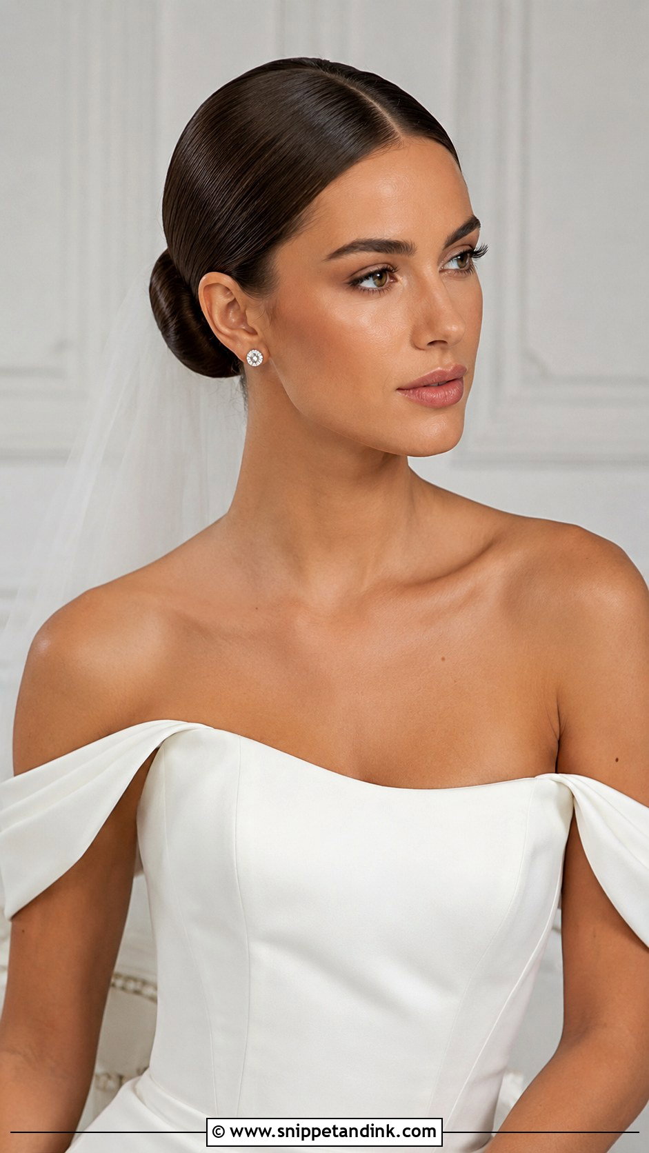 Sleek Bun With Center Part - Snippet and Ink - 35 Hairstyles for Wedding