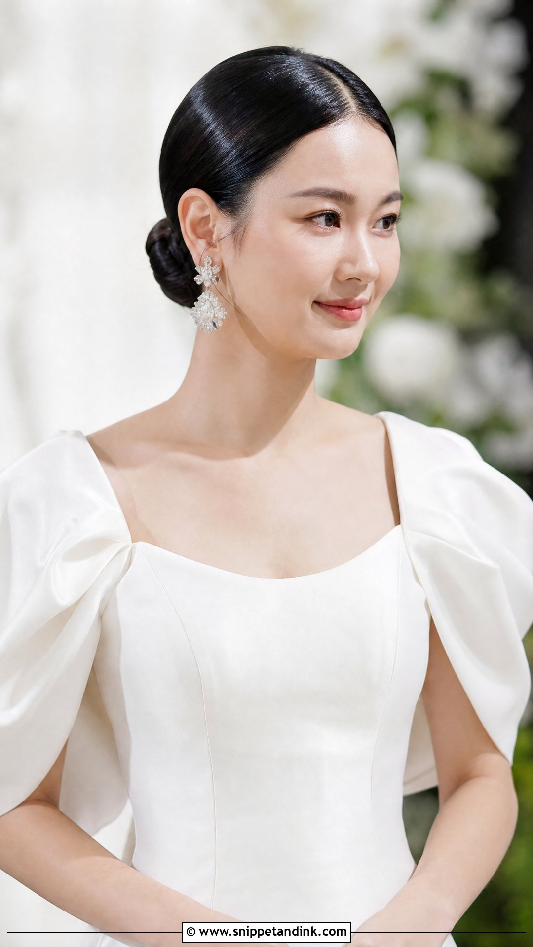 Sleek Bun With Center Part - Snippet and Ink - 20 Fall Wedding Hairstyles