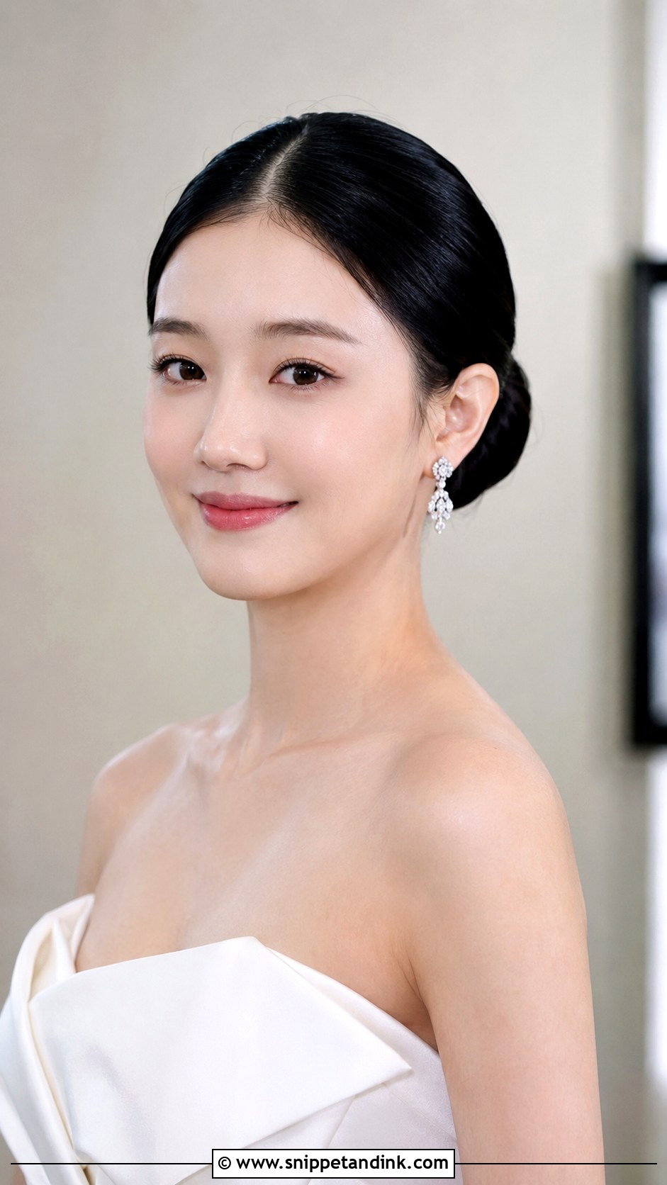 Sleek Bun With Center Part - Snippet and Ink - 20 Hair Bun Styles Wedding