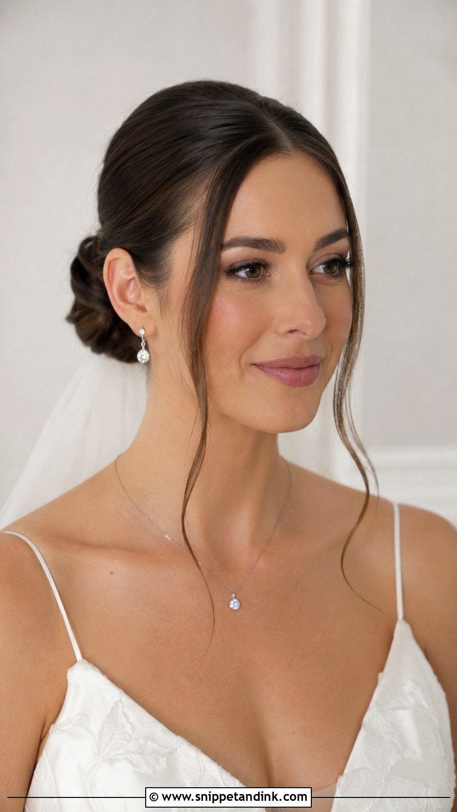 Sleek Bun With Face Framing Pieces - Snippet and Ink - 25 Sleek Wedding Hair Ideas